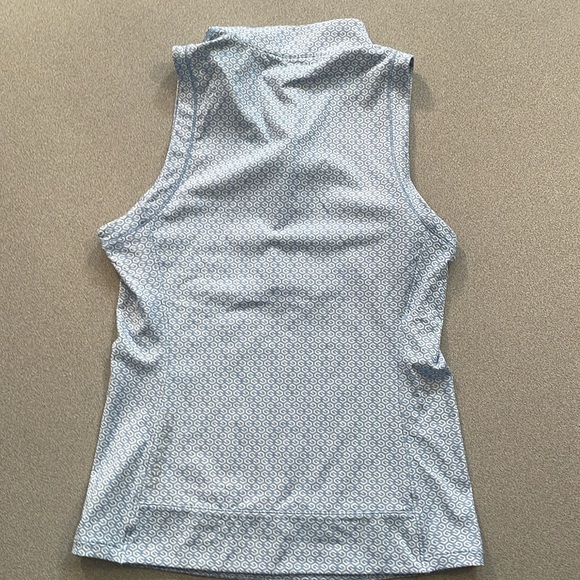 Greyson Women’s Halley Sleeveless Quarter-Zip Size XS in Sky Blue & White Print - Picture 4 of 6